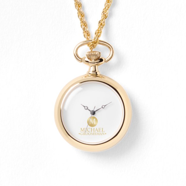 Elegante Gold Personalisierte Trauzeugen Armbanduhr (Vorderseite)