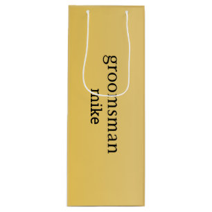 Elegante Gold Personalisierte Trauzeugen Geschenktüte Für Weinflaschen