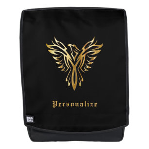 Elegante Gold Phoenix Aufstieg Mythisch Personalis Rucksack