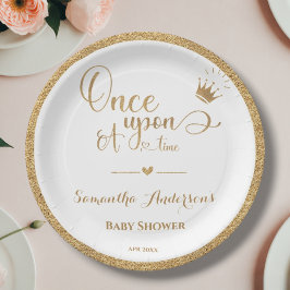 Elegante Gold Prinzessin einmal auf eine Time Baby Pappteller
