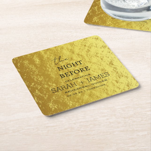 Elegante Gold Probe Abendessen am Abend Rechteckiger Pappuntersetzer (angewinkelt)