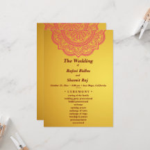 Elegante Gold Red Indian Paisley Hochzeitfeier