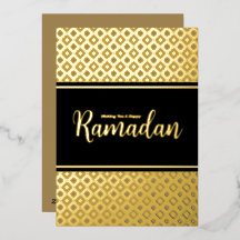 Elegante Gold Rhombus Muster Ramadan Grußkarte