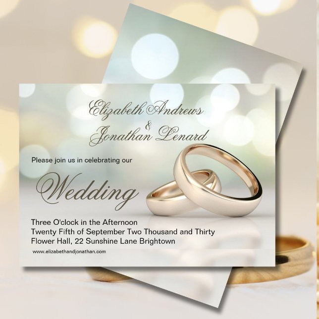 Elegante Gold Rings Einladungen für Hochzeiten (Von Creator hochgeladen)