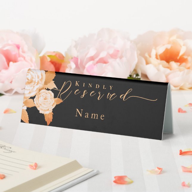 Elegante Gold Rose Black Table Reserviert Zeichen Tischaufsteller (In Situ (Hochzeit))