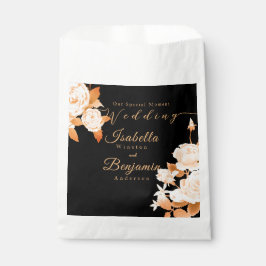Elegante Gold Rose Black Wedding Geschenktütchen
