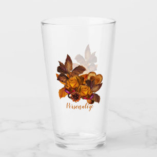 Elegante Gold Rose Bouquet Personalisiert Glas