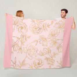 Elegante Gold-Rose Fleecedecke
