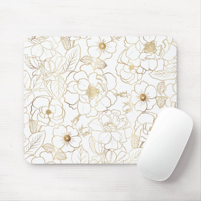Elegante Gold Rose Kunst, Dichtung und Musik Mousepad (Mit Mouse)
