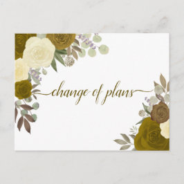 Elegante Gold-Rose - Umgestaltung der Hochzeitsplä Ankündigungspostkarte