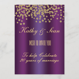 Elegante Gold & Royal Lila 12x18 Invitation Card Einladung