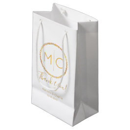 Elegante Gold Rustic Wreath Monogram Wedding Kleine Geschenktüte