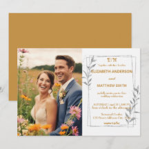 Elegante Gold rustikale Blume Foto Romantische Hoc