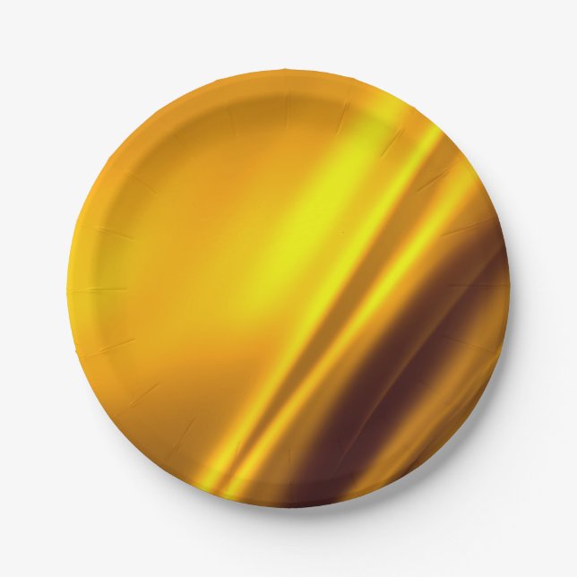 Elegante Gold Satin Imitate Texture Look Pappteller (Vorderseite)