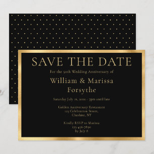 Elegante Gold Save the Date 50 Jahre Jubiläumskart