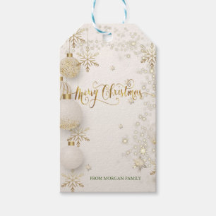 Elegante Gold-Schneeflocken, Kugeln Weihnachten  Geschenkanhänger