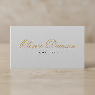Elegante Gold-Schrift Minimalist Visitenkarte