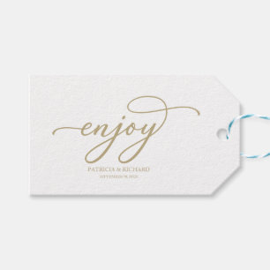 Elegante Gold-Schriftzug Genießen Sie Hochzeitsges Geschenkanhänger