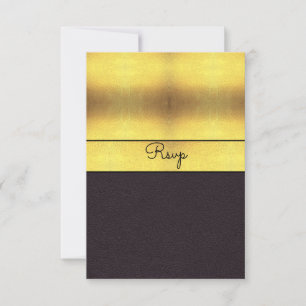 Elegante Gold & Schwarz RSVP Karte