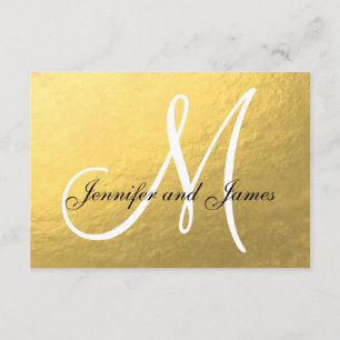 Elegante Gold-Schwarze Hochzeits-RSVP-Karte mit Mo RSVP Karte