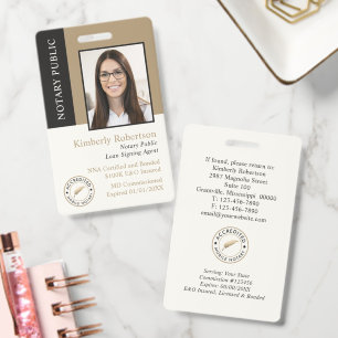 Elegante Gold Schwarze Notar-ID Ausweis