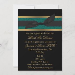 Elegante Gold Schwarzes Meer Party Einladung