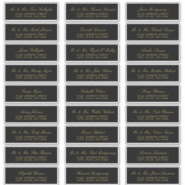 Elegante Gold Script Black Guest Address Labels