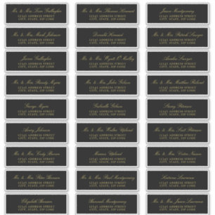 Elegante Gold Script Black Guest Address Labels