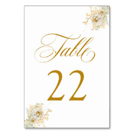 Elegante Gold Script Blues Hochzeitskarte 22 Tischnummer