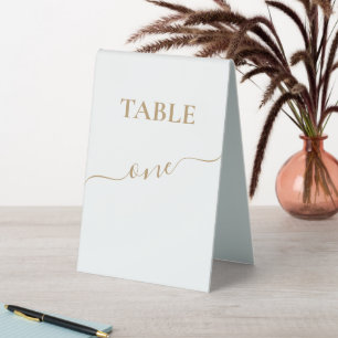Elegante Gold Script Calligrafy Table Zelt Sign Tischaufsteller