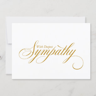 Elegante Gold Script Condolence Sympathy Card Ankündigung