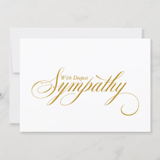Elegante Gold Script Condolence Sympathy Card Ankündigung