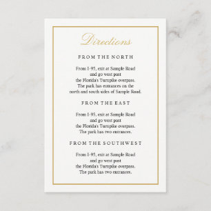 Elegante Gold Script Enclosure Card vertikal Begleitkarte