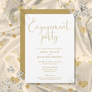 Elegante Gold-Script-Engagement-Partei Einladung