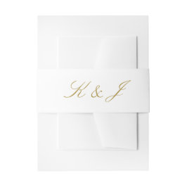 Elegante Gold Script Monogram Wedding Einladungsbanderole
