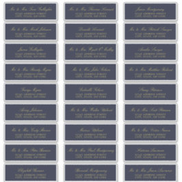 Elegante Gold Script Navy Guest Address Labels