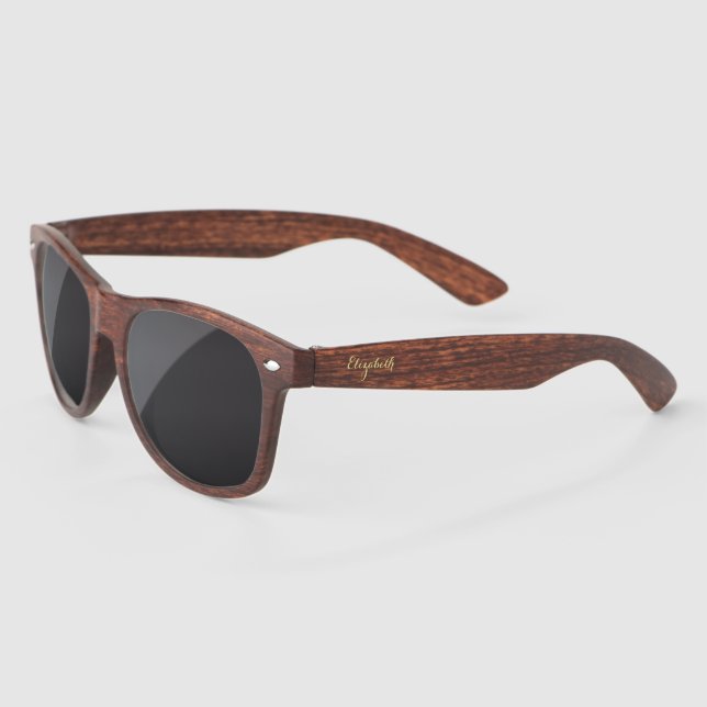 Elegante Gold Script Personalisiert Tortoise Musch (Links)