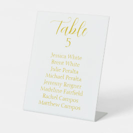 Elegante Gold Script Seating Chart Tabelle Sockelschild