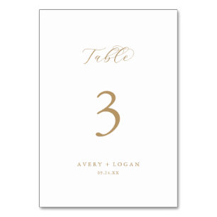 Elegante Gold Script-Tischnummer Tischnummer