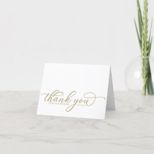 Elegante Gold Script Wedding Dankeschön Karten