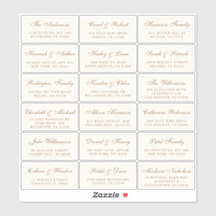 Elegante Gold Script Wedding Guest Address Labels