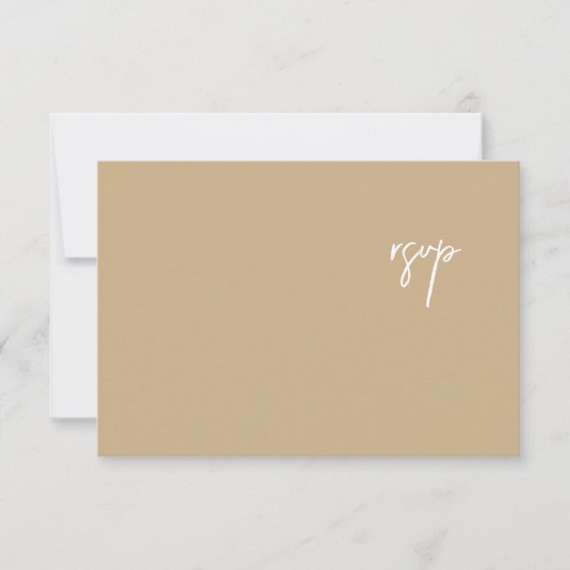 Elegante Gold Script Wedding RSVP Card Karte (Vorderseite)