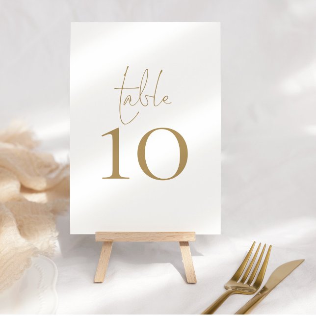 Elegante Gold Script Wedding Tischnummer (Elegant table number. Add each number to your cart individually)