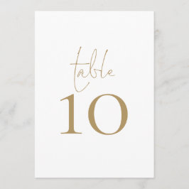 Elegante Gold Script Wedding Tischnummer Card