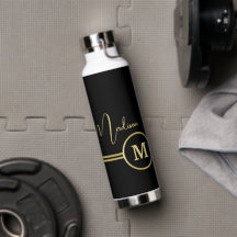 Elegante Gold-Signatur-Monogramm auf Schwarz