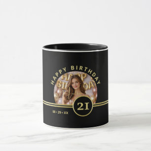 Elegante Gold-Signatur-Monogramm mit Foto Tasse