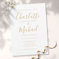 Elegante Gold Signature Script Einladung