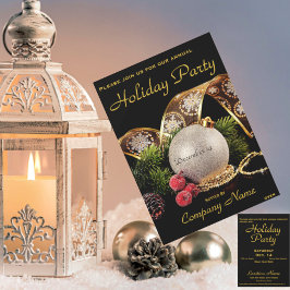 Elegante Gold Silver Black Corporate Holiday Party Einladung