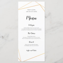 Elegante Gold Simple Geometric Frame Hochzeit Menükarte