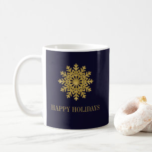 Elegante Gold Snowflake Holiday Coffee Tasse